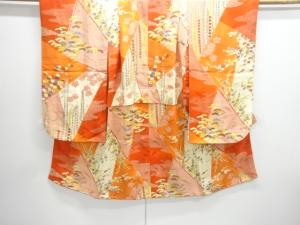 アンティーク　松藤に草花模様着物